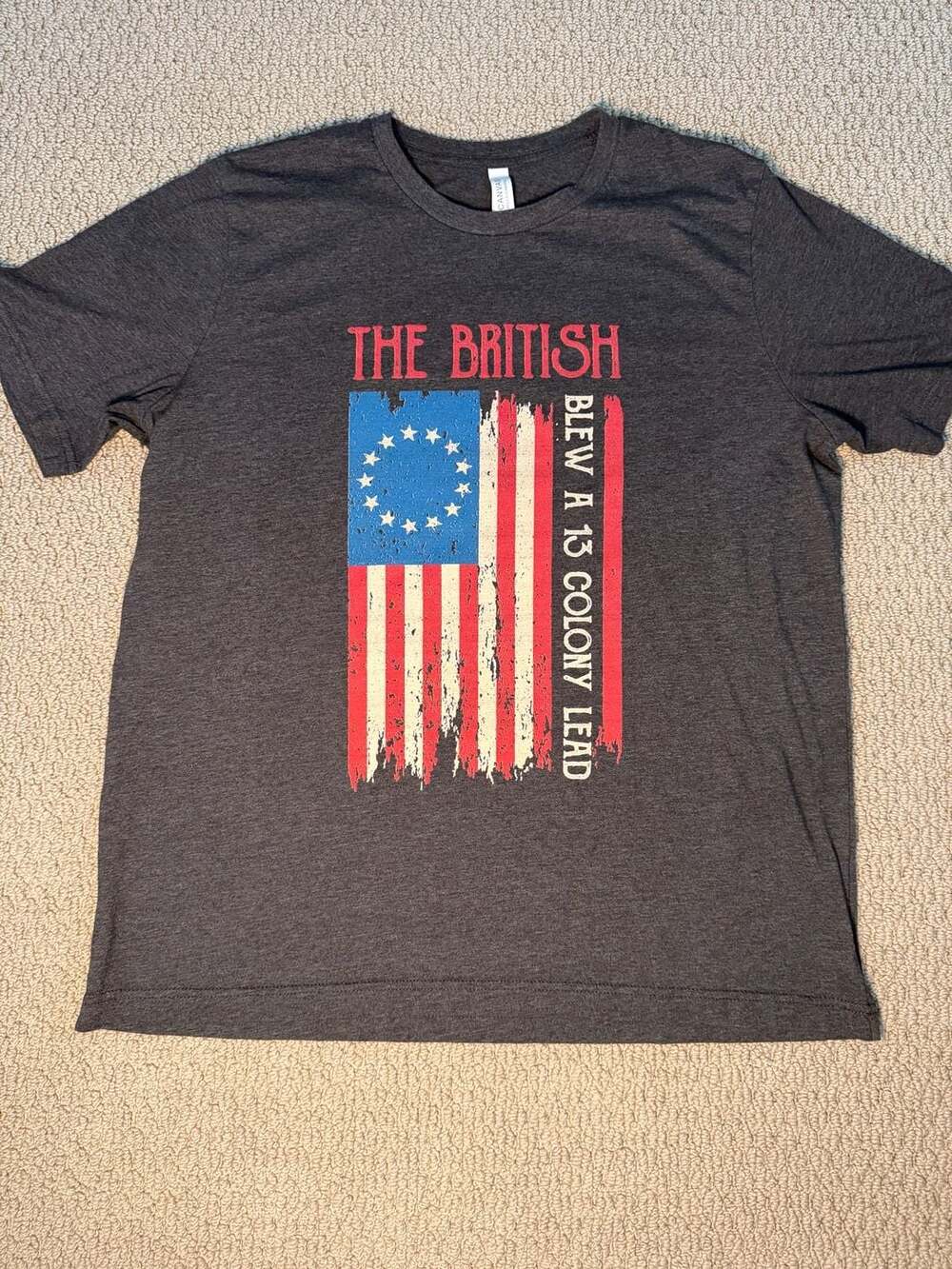 The British Blew A 13 Colony Lead T-Shirt Size XL